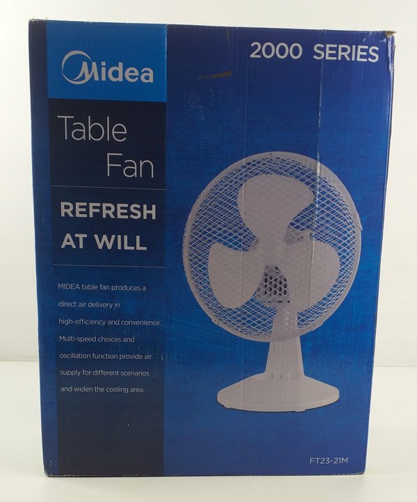 Ανεμιστήρας Midea Midea | FT23-21M | Επιτραπέζιος Ανεμιστήρας | Λευκός | Διάμετρος 23 εκ | Αριθμός ταχυτήτων 2 | Περιστροφή | 25 W | Όχι