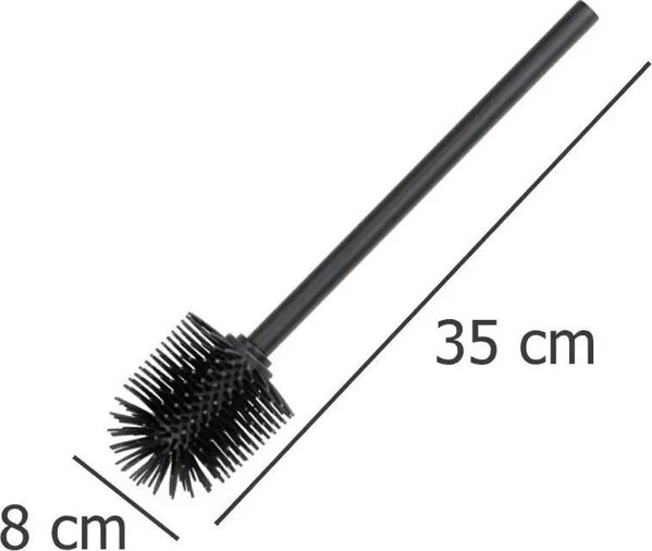Wenko Σιλικονούχα βούρτσα τουαλέτας, Ø 8 cm, μαύρη, WENKO