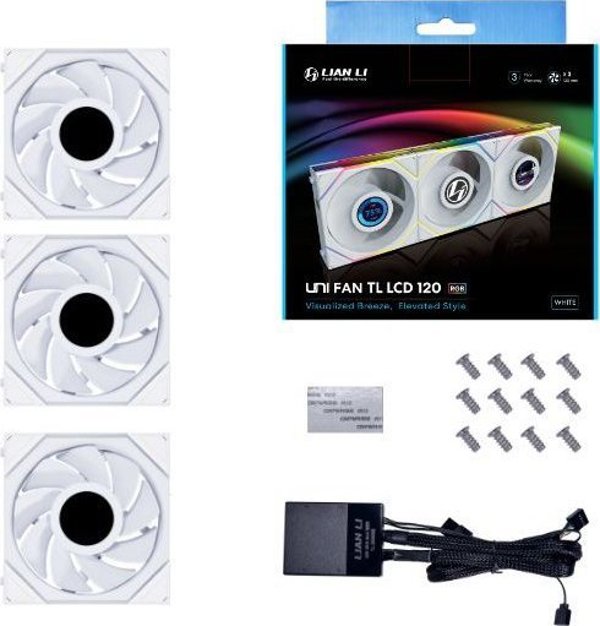Ανεμιστήρας Lian Li Uni Fan TL LCD 120 RGB Reverse Blade 3-pack + Hub (12RTLLCD3W)