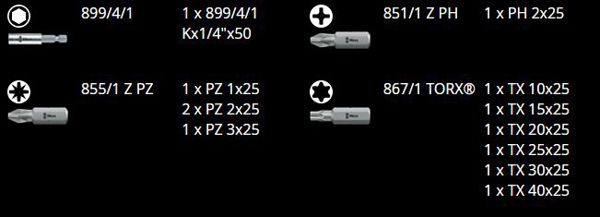 Wera Σετ Bit-Check 12 Wood 2 11 τεμάχια + καθολική λαβή (05057422001)
