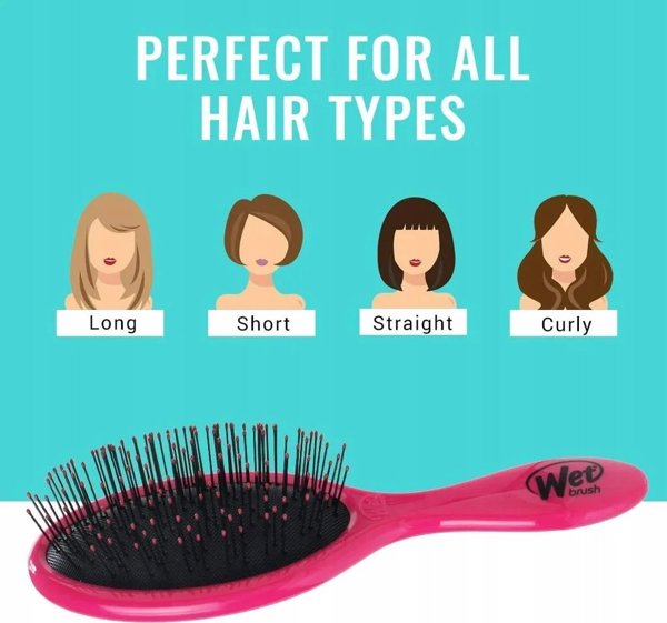 Wet Brush Wet Brush, Custom Care, Detangler, Hair Brush, Pink, Detangle For Women