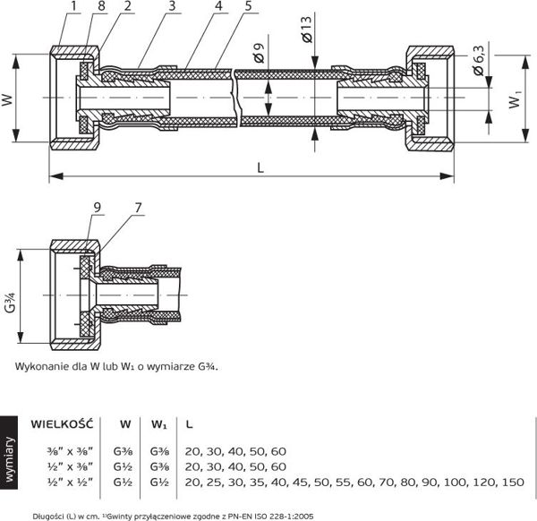 Σωλήνας σύνδεσης Perfexim Ανοξείδωτος σωλήνας 3/8" x 3/8" 20cm (06-001-1010-020)