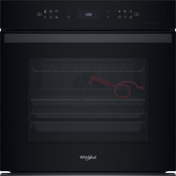 Whirlpool 73 L pirolitiska tirisana melna - Iebuvejama elektriska cepeskrasns WOI6A8FPT1SBA (8003437836398)