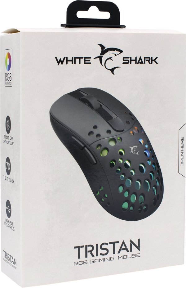 White Shark TRISTAN ποντίκι Gaming Αμφιδέξιο USB Τύπου-A Οπτικό 12000 DPI