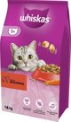 Whiskas Ενήλικη ξηρά τροφή για ενήλικη γάτα με βοδινό 14kg