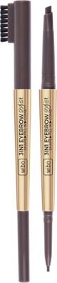 Wibo Eyebrow Stylist 3 In 1 Μολύβι Φρυδιών με Βουρτσάκι, Dark Brown 2
