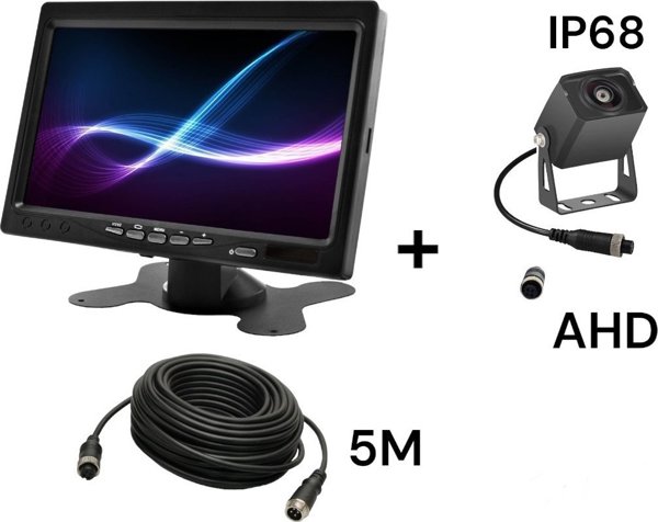 Καταγραφικό βίντεο Nvox Οθόνη αυτοκινήτου lcd 7 ίντσες 12/24v καλώδιο 5m και κάμερα οπισθοπορείας 4pin σετ ahd