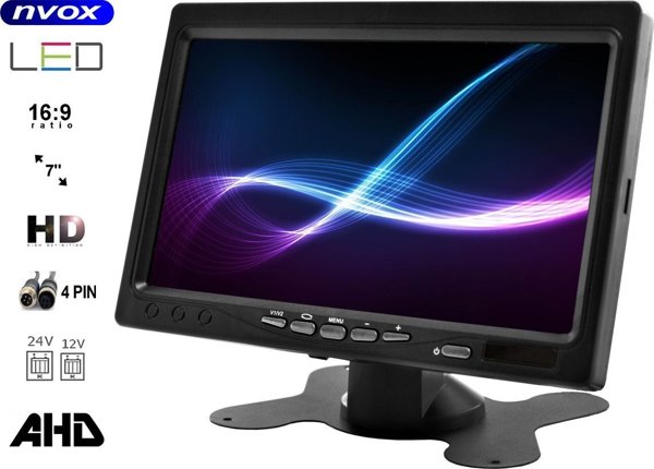 Καταγραφικό βίντεο Nvox Οθόνη αυτοκινήτου LCD 7 ιντσών 12/24v καλώδιο 5m και κάμερα οπισθοπορείας 4pin σετ AHD