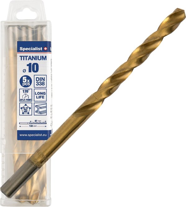 Τρυπάνι Specialist+ Specialist+ Τιτάνιο μεταλλικό διάμετρος 10 mm 5 τεμάχια