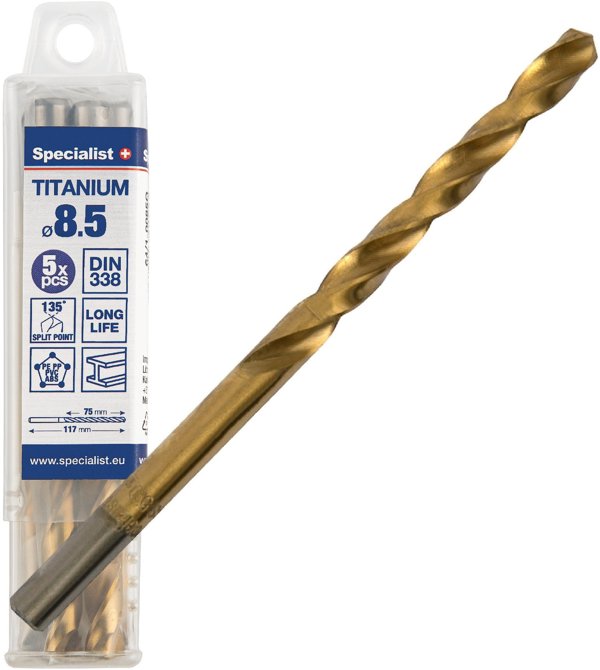 Τρυπάνι Specialist+ Specialist+ Τιτάνιο μεταλλικό διαμ. 8.5 mm 5τμχ