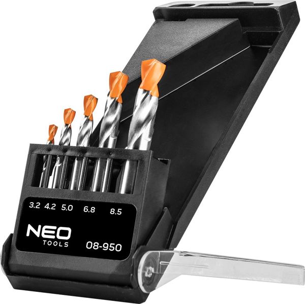 Τρυπάνι 4IPNET για μέταλλο HSS κυλινδρικό 3,2 mm 8,5 mm 5,0 mm 6,8 mm 4,2 mm 5 τεμ. (08-950)