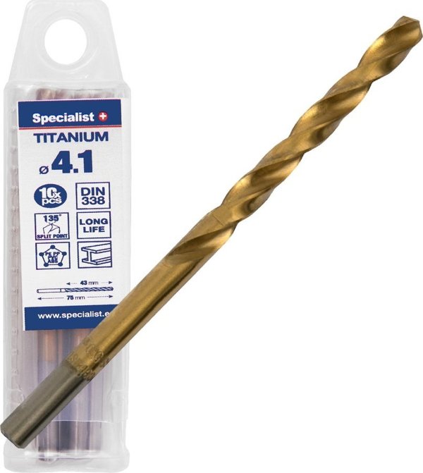 Τρυπάνι Specialist+ Specialist+ Τιτάνιο μέταλλο διαμ. 4.1 mm 10τμχ