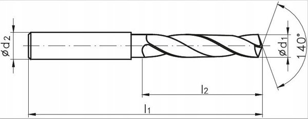 Τρυπάνι Fanar WIERTLO WEGLIK FI  8,00  53/91MM  5xD HA8 VHM AT X-DRILL*** DIN 6537
