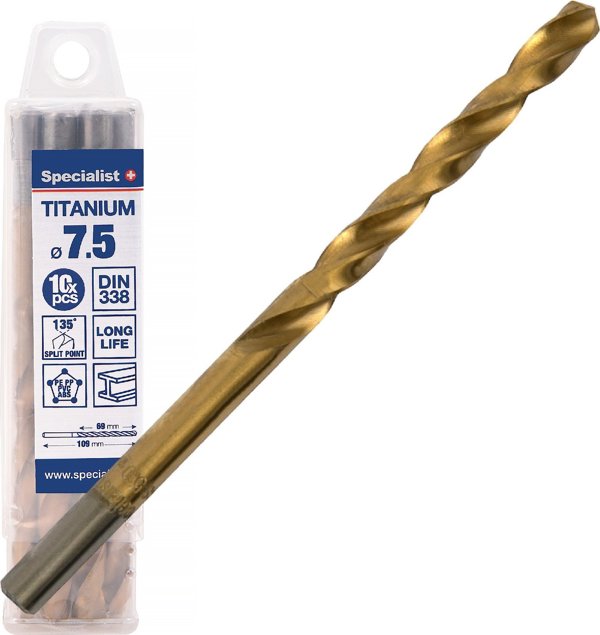 Τρυπάνι Specialist+ Specialist+ Τιτάνιο μέταλλο διάμετρος 7.5 mm 10 τεμάχια