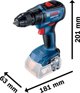 Δραπανοκατσάβιδο Bosch GSB 18V-50 18 V 2 x μπαταρία 2 / 5 Ah (06019H5103)