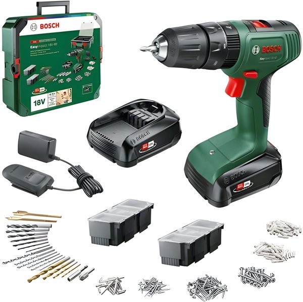 Μπουλονόκλειδο Bosch Bosch cordless impact drill EasyImpact 18V-40 + SystemBox (πράσινο/μαύρο, 2x μπαταρία Li-ion 1.5Ah, POWER FOR ALL ALLIANCE)