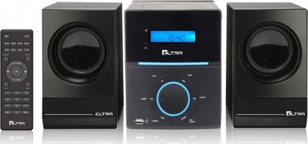 Eltra Neptun Πύργος Ραδιόφωνο CD Player, Μαύρο, USB, FM, AUX, Ρολόι & Τηλεχειριστήριο