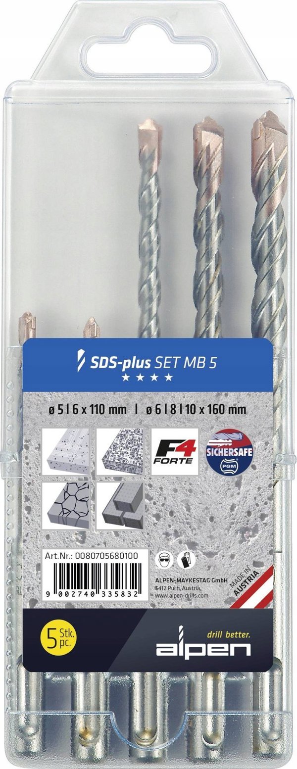 Τρυπάνι Alpen Alpen SDS+ F4 MB5 5-6x110/6-8-10 x160