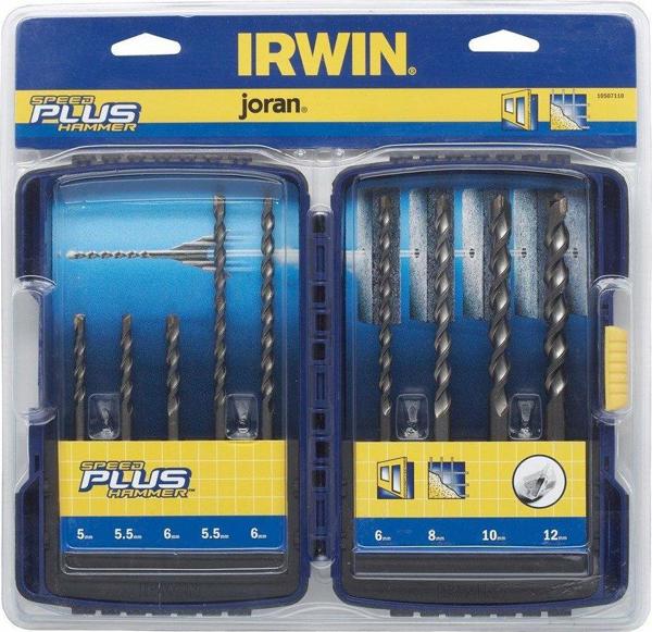 Irwin Σετ Τρυπάνια SDS Plus Speedhammer Plus, 9 Τεμάχια για Σκυρόδεμα, Διαστάσεις 5mm έως 12mm, IRWIW2039501