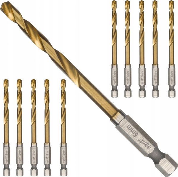 Τρυπάνι Milwaukee για μέταλλο MILWAUKEE Shockwave HSS-G TIN 5mm, 10 τεμ.