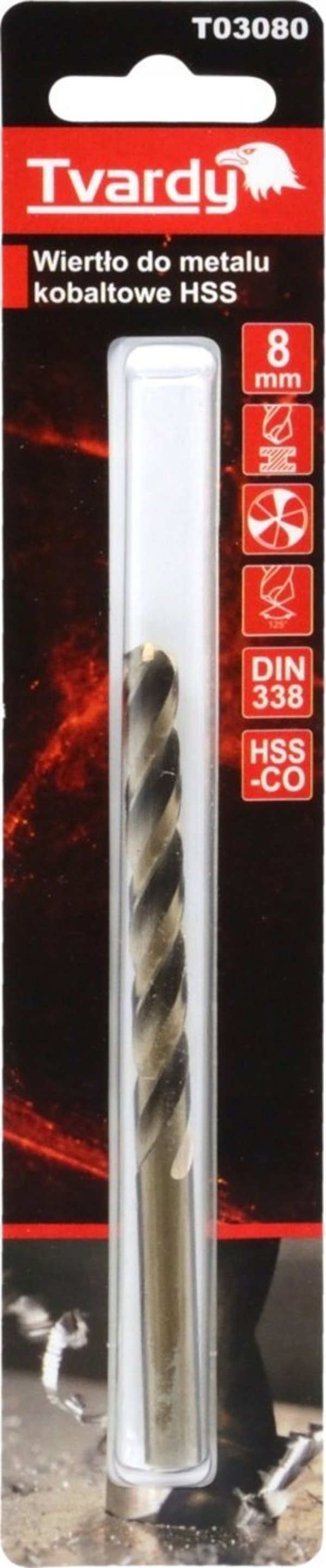 Τρυπάνι Tvardy Τρυπάνι για μέταλλο κοβαλτίου HSS M35 8 mm (1/40/320)