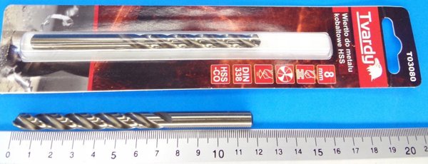 Τρυπάνι Tvardy Τρυπάνι για μέταλλο κοβαλτίου HSS M35 8 mm (1/40/320)