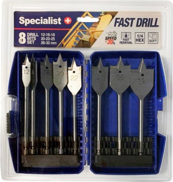 Σετ φτερωτών τρυπανιών Specialist+ SPECIALIST+, 8 τεμάχια.