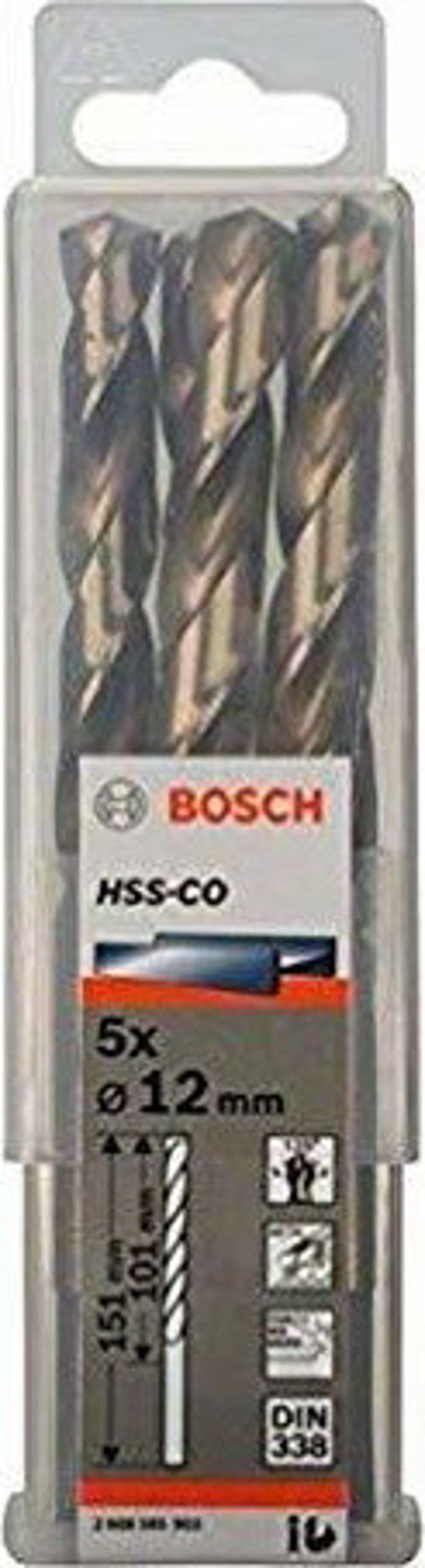 Τρυπάνι BOSCH Bosch Metal twist drill HSS-Co, DIN 338, 12.0mm (5 τεμάχια, μήκος εργασίας 101mm)