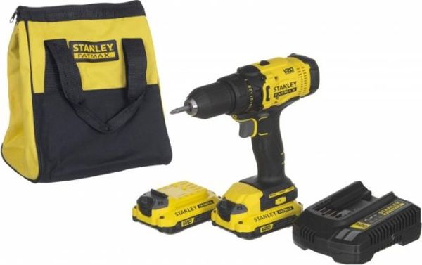 Stanley SFMCD700C2S Δραπανοκατσάβιδο 18V με 2 Μπαταρίες 1.5Ah, Ροπή 50Nm και Βαλίτσα Μεταφοράς