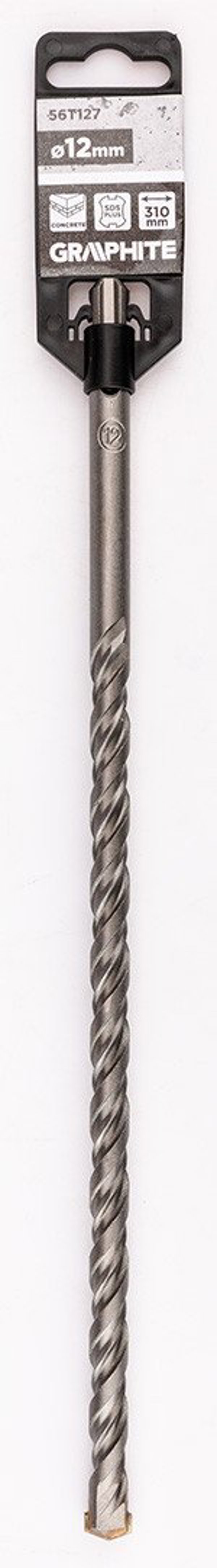 Graphite Τρυπάνι Για Σκυρόδεμα SDS Plus, Διπλή Σπείρα, 12 x 310 mm