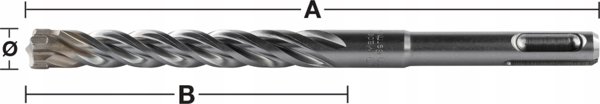 Τρυπάνι Milwaukee Drill bit SDS Plus MX4 6x115/50mm, (4 σκληρές πλάκες), Milwaukee (10PCS)