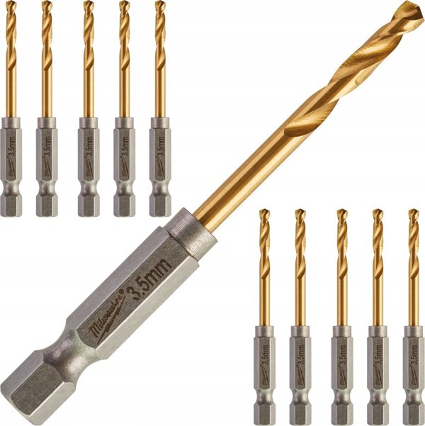 Τρυπάνι Milwaukee MILWAUKEE METAL DRILL HSS-G TIN 3.5mm HEX (10 τεμ.)