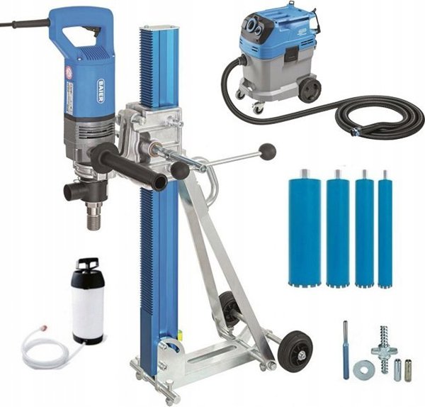 Baier Διαμαντοδράπανο BDB 825 Set με Ηλεκτρική Σκούπα BSS 506, 4 Κορώνας (82, 132, 172, 200x450mm) και Υδροληψία
