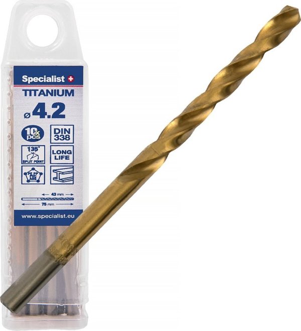 Τρυπάνι Specialist+ Specialist+ Τιτάνιο μεταλλικό διαμέτρου 4.2 mm 10 τεμάχια