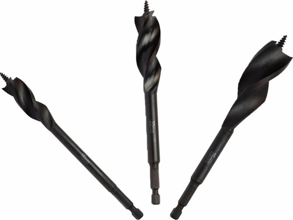 DeWalt Σετ Ελικοειδή Τρυπάνια Ξύλου Extreme DT90237, 16, 20, 25x152mm, με Υποδοχή HEX 1/4", 3τμχ