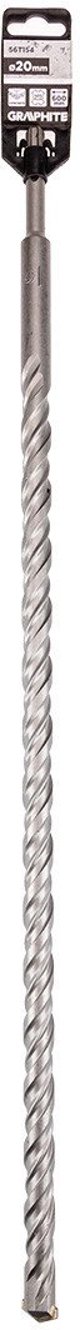 Graphite Τρυπάνι SDS Plus για Σκυρόδεμα με Διπλή Σπείρα, 20 x 600 mm