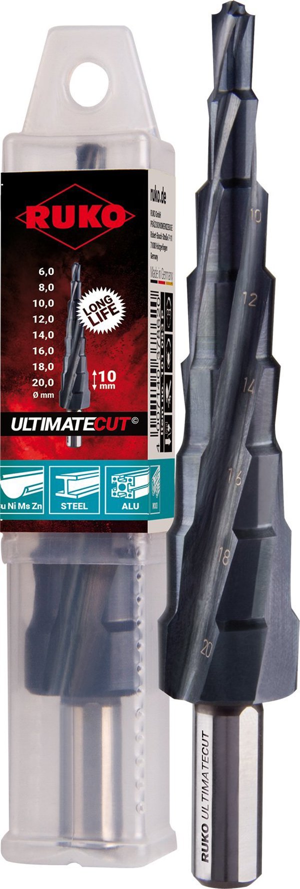 Τρυπάνι Sourcing Step drill RUKO ULTIMATECUT HSS O6-20mm