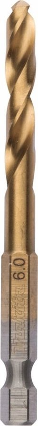 Τρυπάνι Makita MAKITA ΤΡΥΠΑΝΙ ΓΙΑ ΜΕΤΑΛΛΟ HSS-TIN 1/4" HEX  6,0x80mm