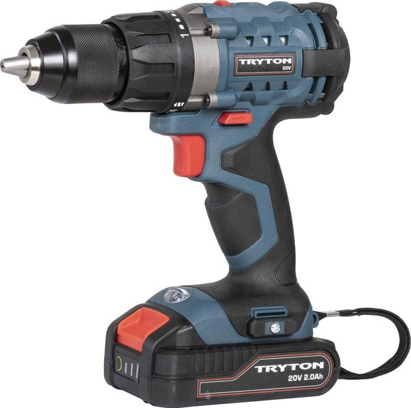 Tryton TCV20L2 Επαναφορτιζόμενο Δραπανοκατσάβιδο 20V, 13mm, 2 Ταχύτητες, με 2 Μπαταρίες 2Ah