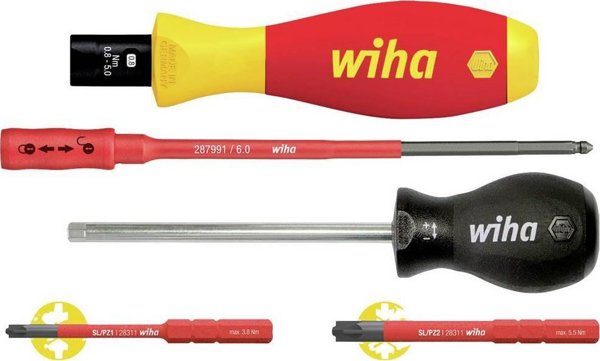 Wiha Δυναμόκλειδο Κατσαβίδι TorqueVario-S Electric PlusMinus/Pozidriv, Σετ 5 Τεμαχίων, Ρυθμιζόμενη Ροπή 0.8-5.0 Nm