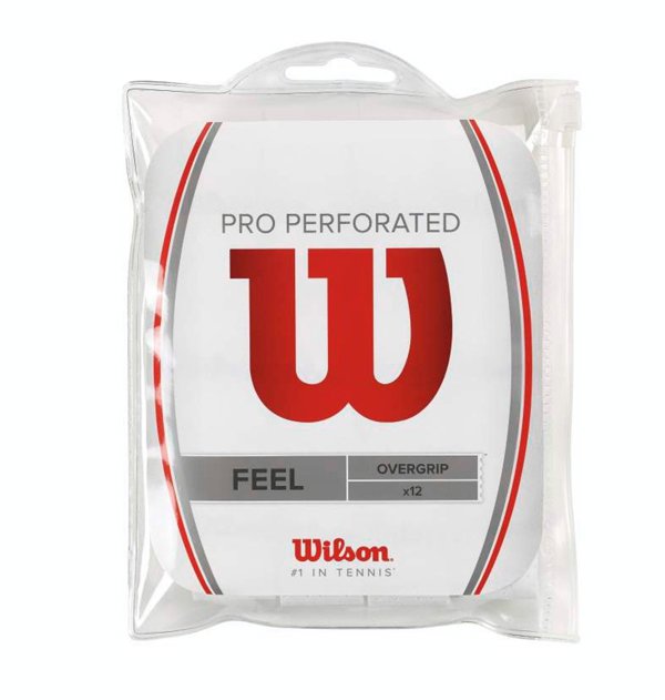 Wilson Pro Overgrip Διάτρητη λαβή, λευκό, 12 τεμ.