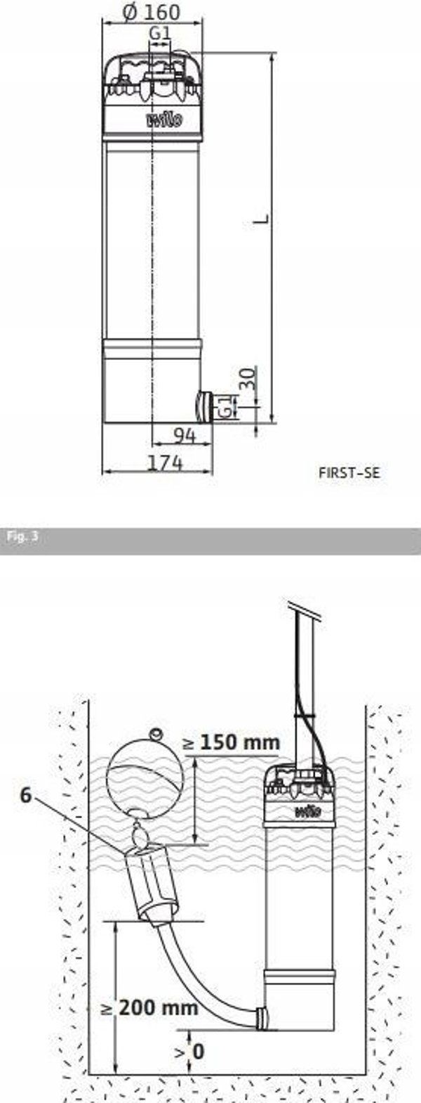 Wilo ΥΠΟΒΡΥΧΙΑ ΑΝΤΛΙΑ EXTRACT FIRST SE 304 EM/A