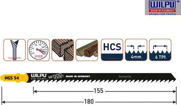 Πριόνια για ξύλο Wilpu WILPU HGS 54 (5 μονάδες)