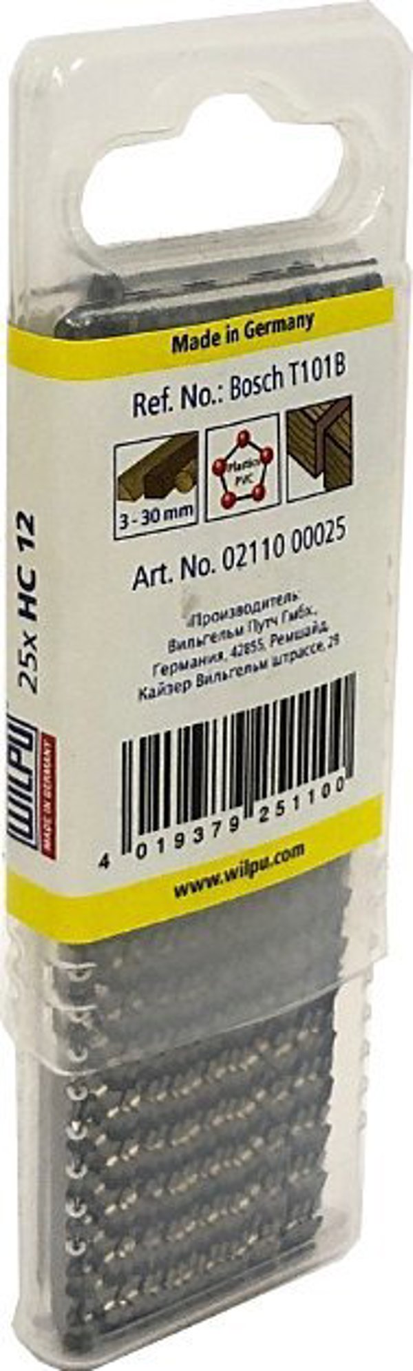 Πριόνια Wilpu για ξύλο, πλαστικό WILPU HC 12 BOX, 25 τεμ.