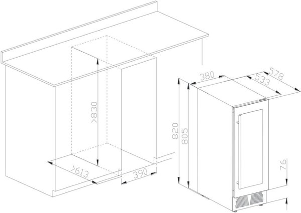 Ψυγείο κρασιού Guzzanti GZ-49B