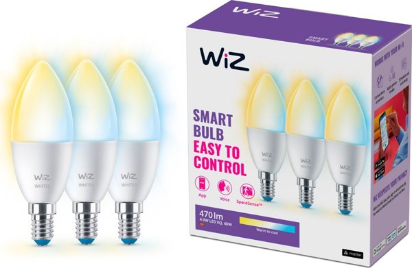 WiZ WiZ,Κερί,4,9W,2700-6500,C37,E14,3 τμχ πηγή φωτός 13215933 8720169075696