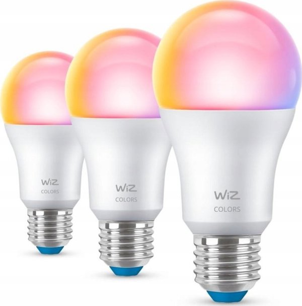 WiZ WiZ,Λάμπα,8,8W,2200-6500 (RGB),A60,E27,3 τεμάχια πηγή φωτός