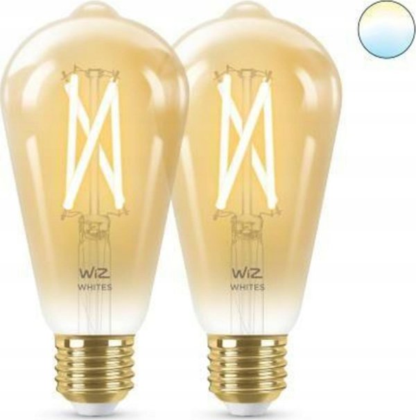 WiZ WiZ,ST64 Edison,7W,2000-5000,ST64,E27,2 τμχ πηγή φωτός 13215927 8719514551077