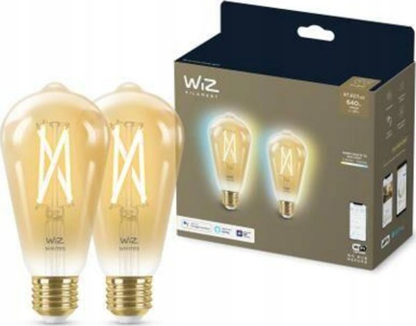 WiZ WiZ,ST64 Edison,7W,2000-5000,ST64,E27,2 τμχ πηγή φωτός 13215927 8719514551077