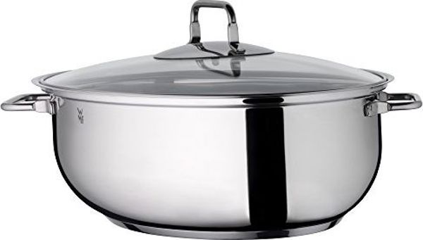 WMF Πιάτο WMF, οβάλ, με δωρεάν θερμόμετρο, γυάλινο καπάκι, Cromargan από ανοξείδωτο ατσάλι, επαγωγή, πλένεται στο πλυντήριο πιάτων, μπορεί να χρησιμοποιηθεί στο φούρνο, 38x26x12 εκ., 7,8 λ